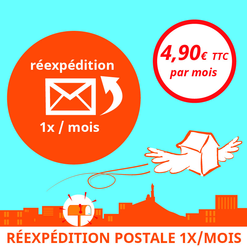 Réexpédition postale 1x / mois - Ouvrir une Boîte postale en France