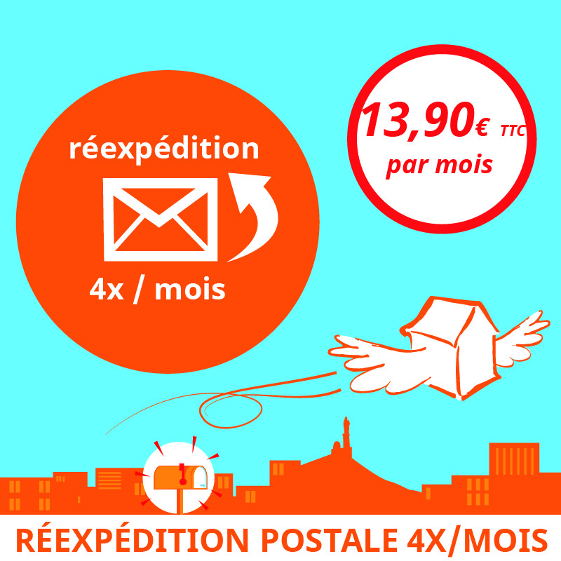 Réexpédition postale 4x / mois - Ouvrir une Boîte postale en France