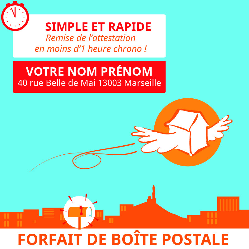 3 mois de boîte postale Marseille 3ème